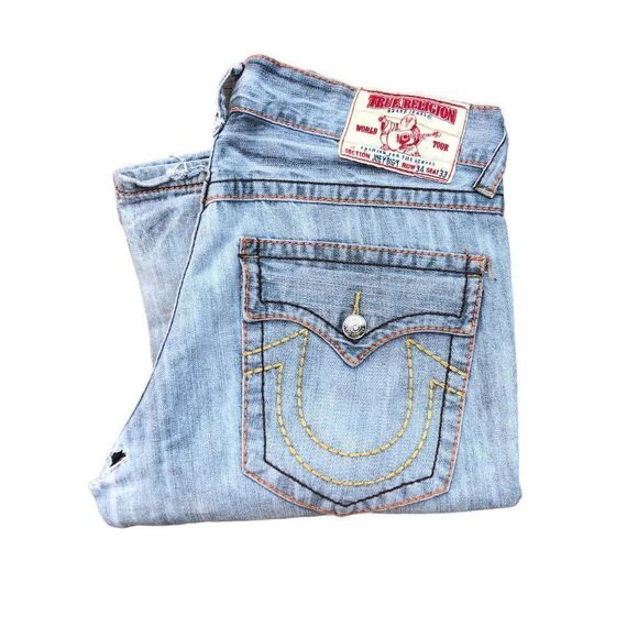 True Religion Jeans Size 34 JOEY BIG T Blue - Picture 4 of 16